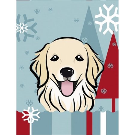 PATIOPLUS Winter Holiday Golden Retriever Flag Garden Size PA632756